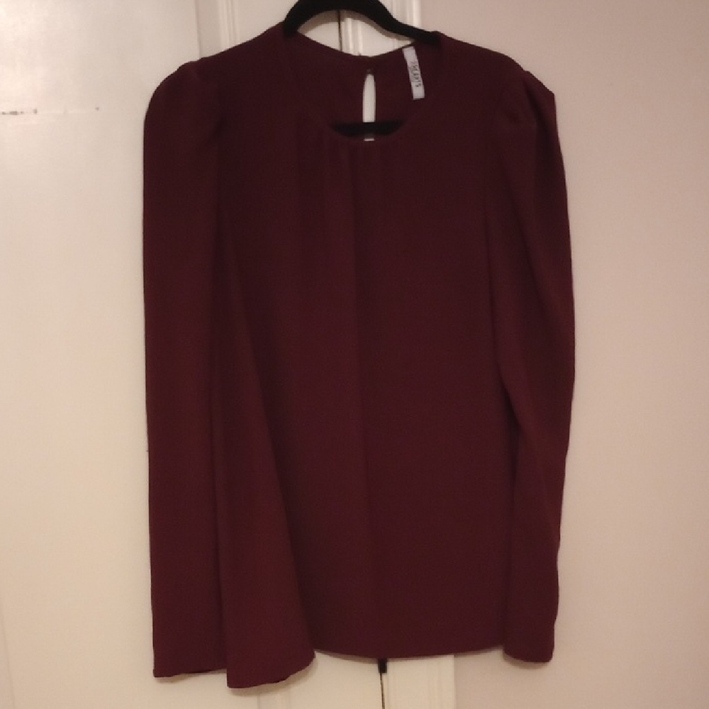 Burgundy Long Sleeve Blouse